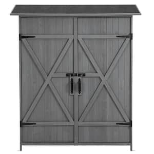 Professional Install Outdoor Storage Shed 1.25 ft. W. x 4 ft. D Wooden Shed with Multi-Function Gray 5 Sq. Ft.