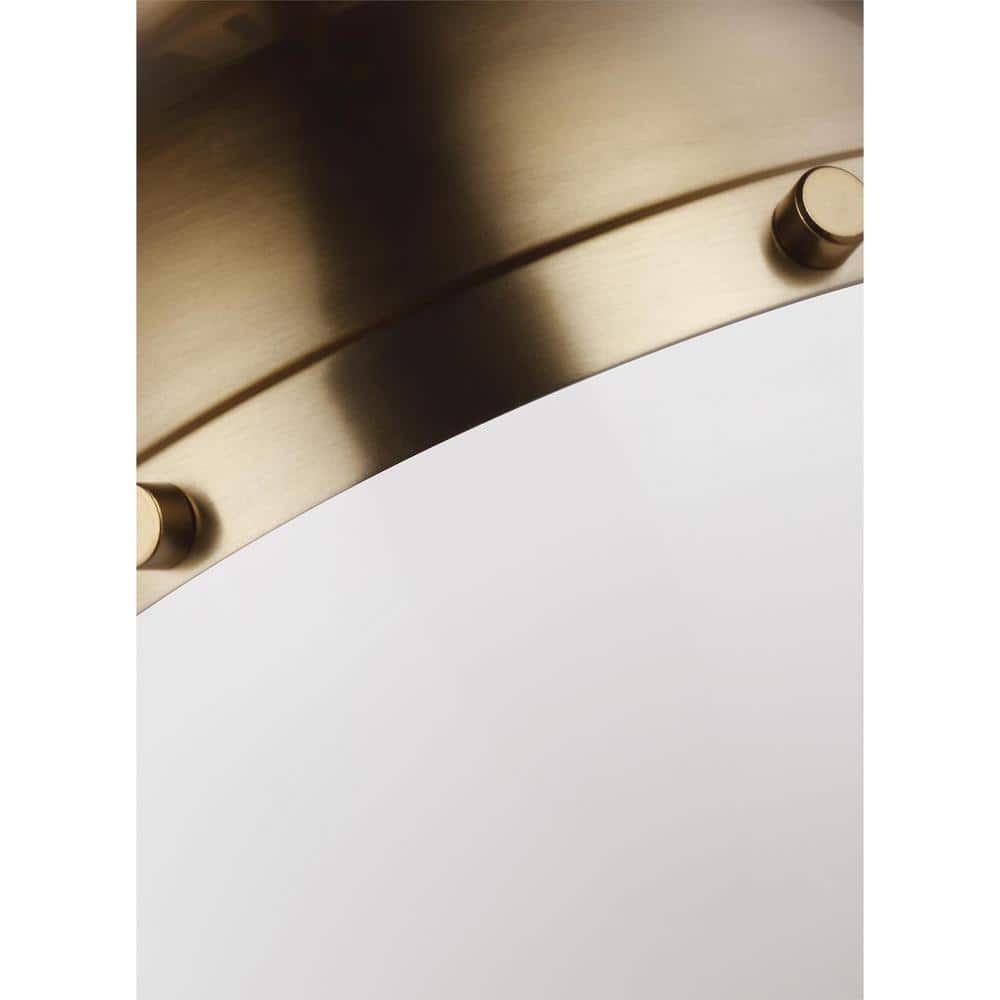 Satin Brass Mini Globe Pendant with Smooth White Glass Shade