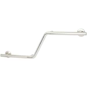 38 in. x 1-1/4 in. Dia Lifestyle and Wellness Angled Zuma Shower Grab Bar, Left Handed in Satin
