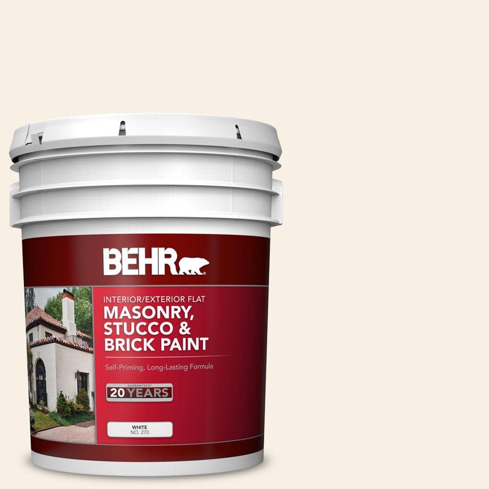 5 gal. #OR-W14 White Veil Flat Interior/Exterior Masonry, Stucco and Brick 