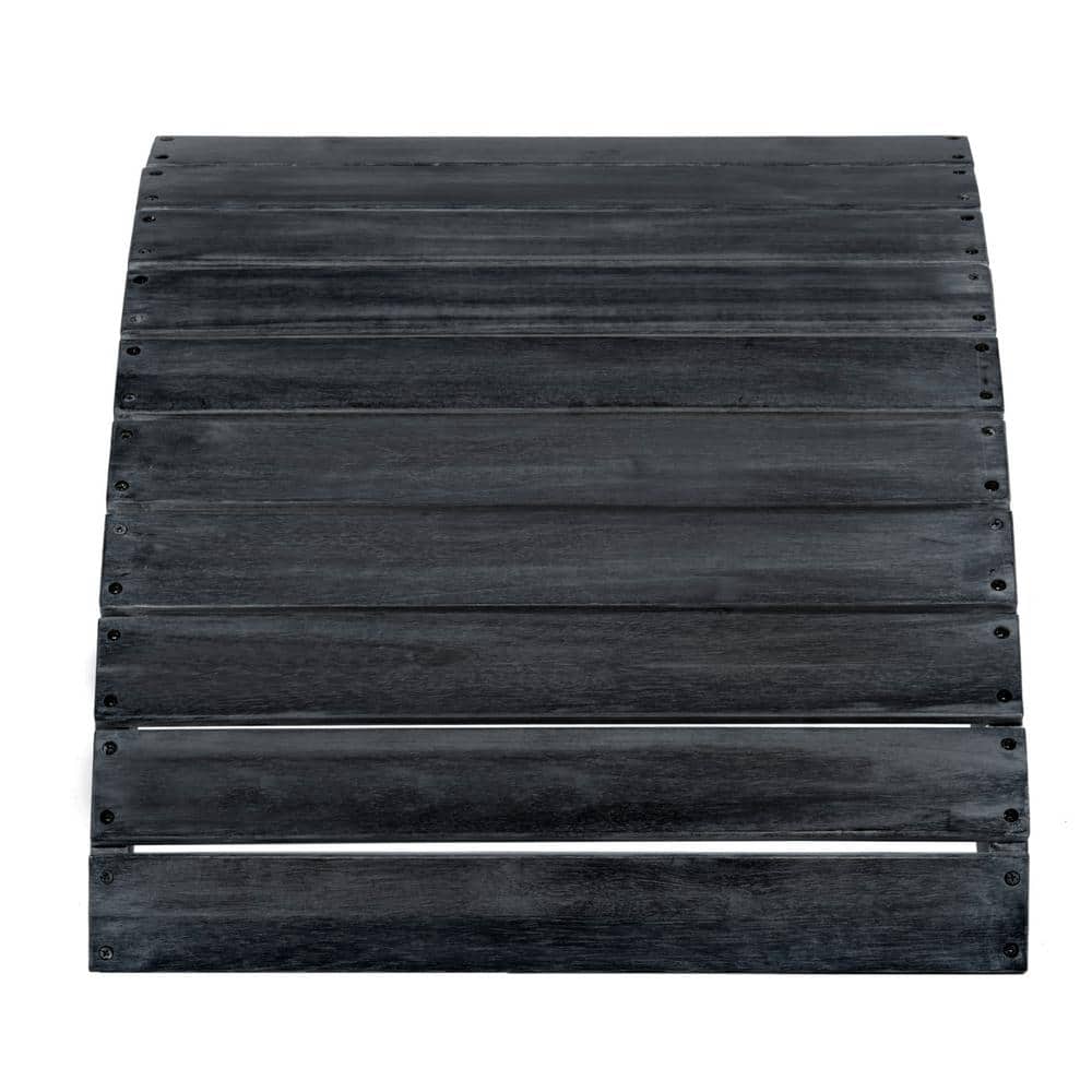 Mopani Dark Slate Grey Acacia Wood Adirondack Ottoman