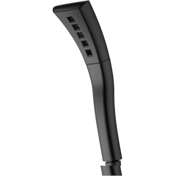 Delta 1-Spray Patterns 1.75 GPM 2.38 in. Wall Mount Handheld Shower Head with H2Okinetic in Matte Black