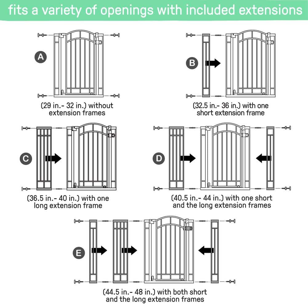 Doorway 48 in. W Series Gate in Black for Baby and Pet