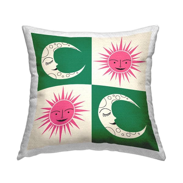 Stupell Industries Alternating Sun & Moon Outdoor Printed Throw Pillow by Carrie Cantwell