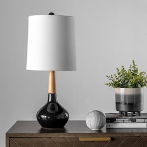 Sterling 25 in. Black Contemporary Table Lamp with Shade