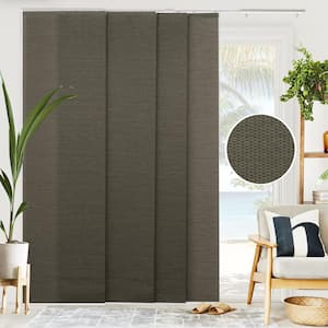 Woven Cut-to-Size Oolong Light Filtering Adjustable Sliding Panel Track Blind w/ 23 in Slats Up to 86 in. W X 96 in. L