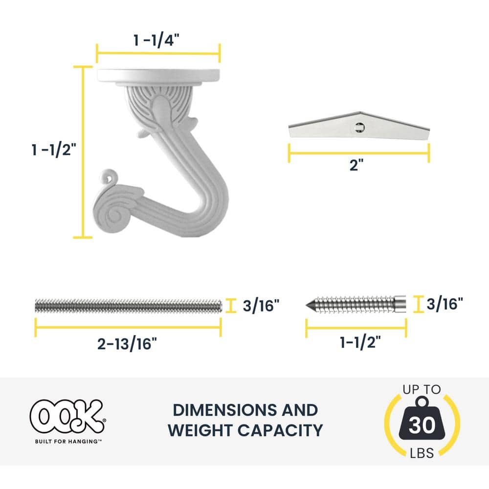 White Vinyl Coated Medium Wall Mounted Swag Hook