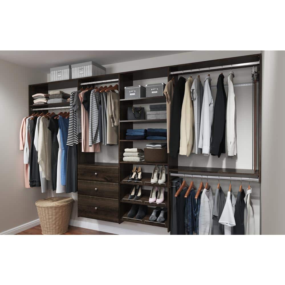 Truffle Brown 24-Inch Adjustable Laminate Closet Shelves