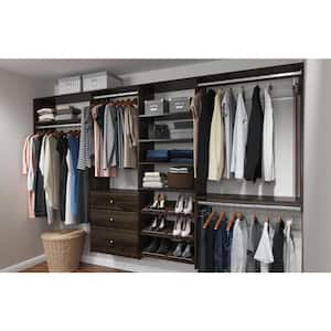 Hanging Starter 25 in. W Espresso Wood Closet Tower System