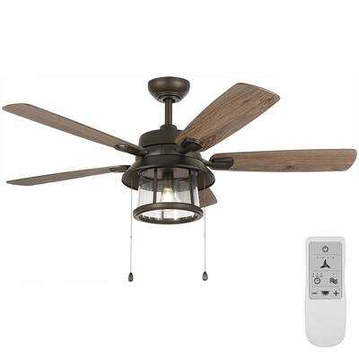 Shanahan 52 in. Bronze LED Ceiling Fan with Light Kit and Remote Control Works with Google Assistant and Alexa