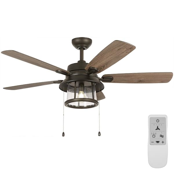 Home Decorators Collection Shanahan 52 in. Bronze LED Ceiling Fan with Light Kit and Remote Control Works with Google Assistant and Alexa