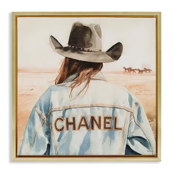 Stupell Industries Desert Cowgirl Glam Brand by Amanda Greenwood Gold Floater Frame People Graphic Art Print 25 in. x 25 in.