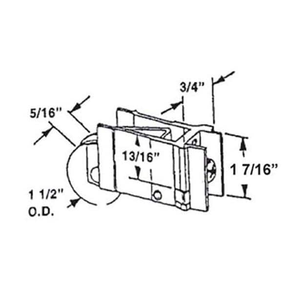 Mill Aluminum Sliding Glass Door Roller Assembly