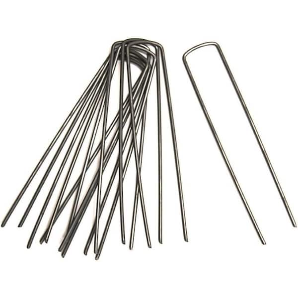 6 in. Grey Steel Ground Covering Stakes 1000 Count