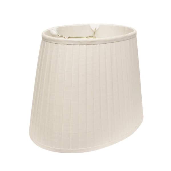 10 in. White Linen Oval Lamp Shade with Screw On Fitter