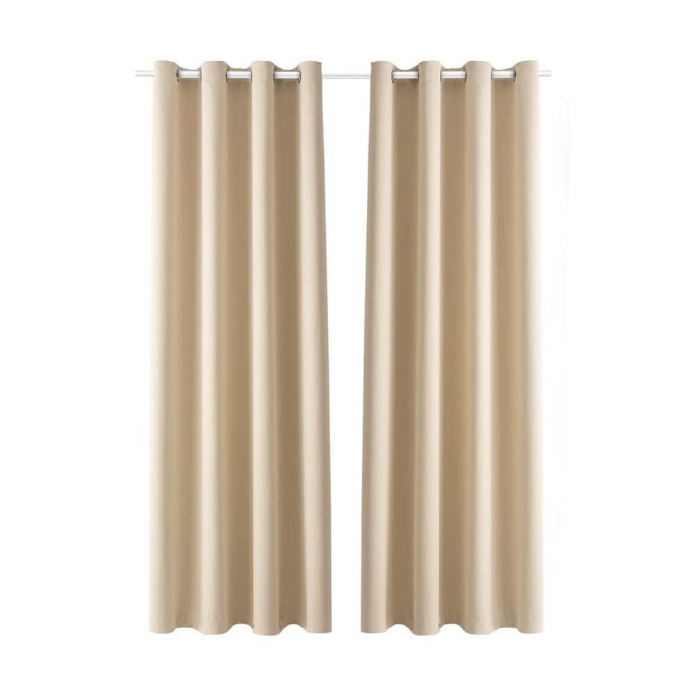 "84"" Beige Waterproof Polyester Outdoor Curtain Panels with Grommet Top for Sunlight Blocking and Privacy" price history on PriceWatchPro