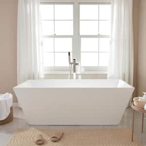 Narbonne 67 in. Acrylic Flatbottom Freestanding Bathtub in White
