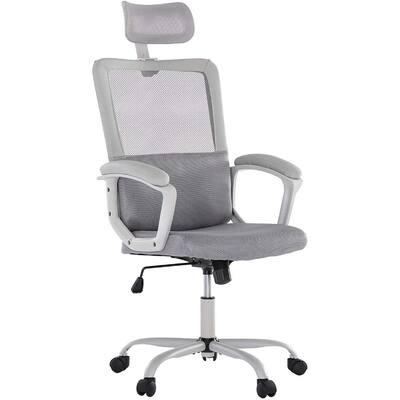 Gray Office Chair Ergonomic Desk Task Mesh Chair