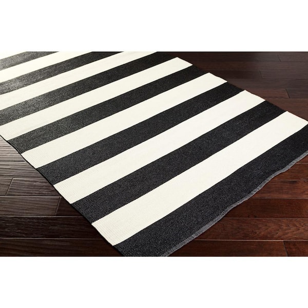 Charon Black 3 ft. x 8 ft. Indoor/Outdoor Patio Runner Rug