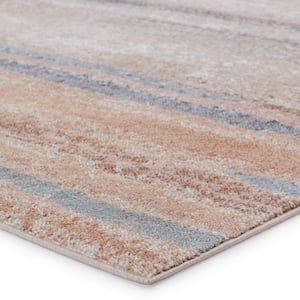 Abrielle Blush/Blue 9 ft.6 in. x 12 ft. Abstract Rectangle Area Rug