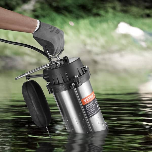 Submersible Sewage Pump 1HP 5770GPH Cast Iron Sewage Water Pump 34 ft. Lift 10 ft. Power Cord and Automatic Float Switch
