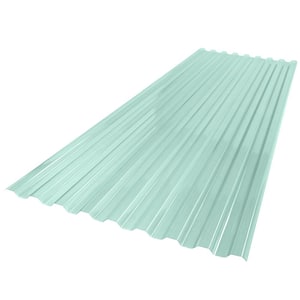26 in. x 6 ft. Corrugated Polycarbonate Roof Panel in Sea Green