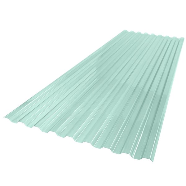 Suntuf 26 in. x 6 ft. Corrugated Polycarbonate Roof Panel in Sea Green