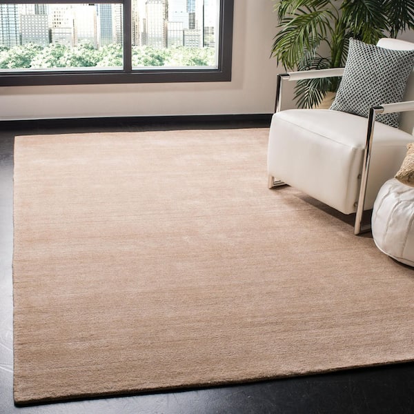 Mirage 8 ft. x 10 ft. Beige Distressed Solid Color Area Rug