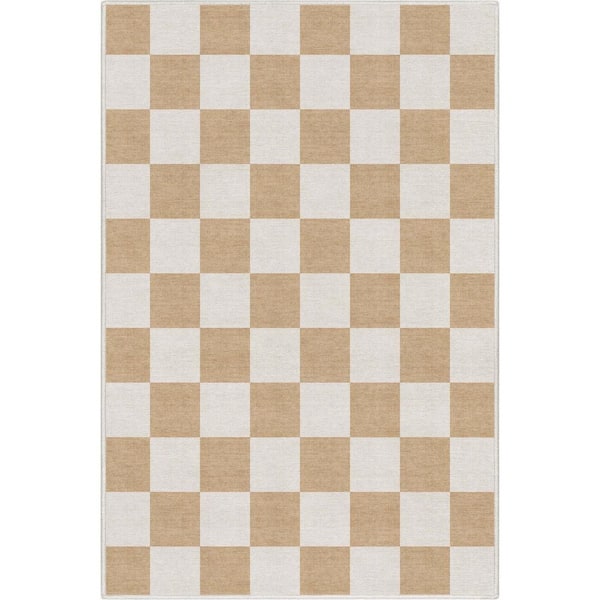 Well Woven Yellow 3 ft. 3 in. x 5 ft. Flat-Weave Apollo Square Modern Geometric Boxes Area Rug