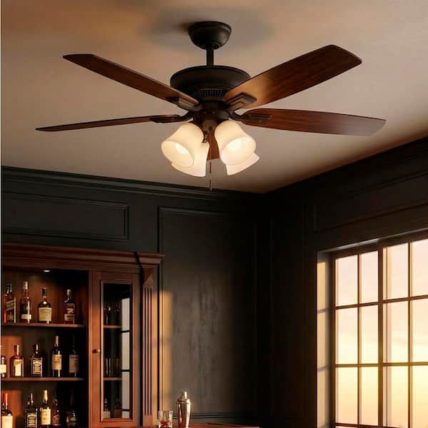 Hampton Bay Devron 52 in. LED Indoor Oil-Rubbed Bronze Ceiling Fan