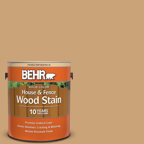 BEHR 1 gal. #BIC-30 Corkboard color Solid Color House and Fence Exterior Wood Stain