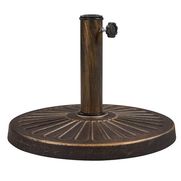 22 wrought iron patio umbrella stands Resin Coated Base Stand It includes a coupler to allow it to fit 38mm to 48mm (by removing the adapter) in diameter umbrella poles 22 lb Iron Patio Umbrella