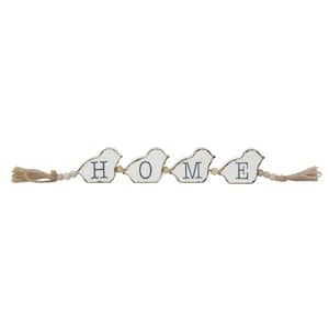Home Wood Bird-Shaped Tabletop Sign with Tassels and Beads