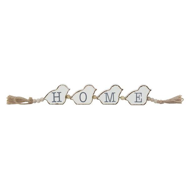 PARISLOFT Home Wood BirdShaped Tabletop Sign with Tassels and Beads