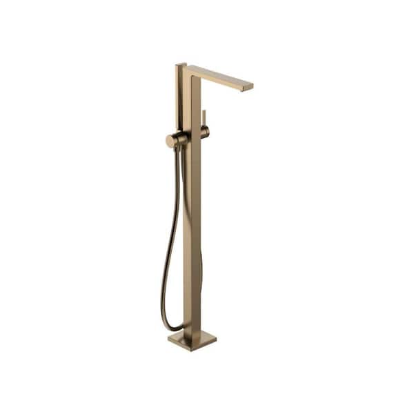 Tecturis E Single-Handle Freestanding Tub Faucet with Hand Shower in Brushed Bronze Valve Not Included