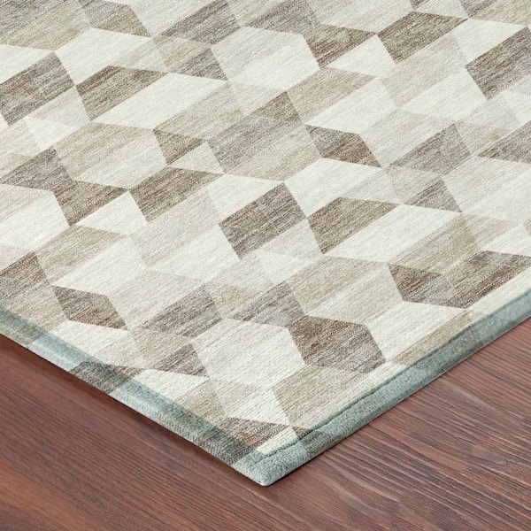 Chantille Machine Washable Indoor/Outdoor Abstract ACN2694 Ivory 9 ft. x 12 ft. Area Rug