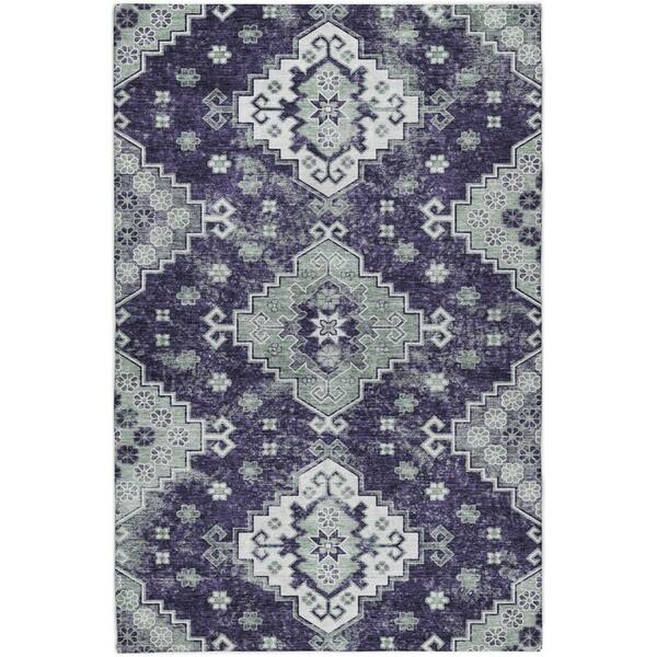 Dream Shag Premium Machine Washable Abstract ADS846 Purple 9 ft. x 12 ft. Area Rug