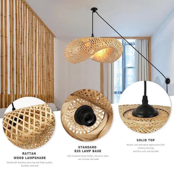 Bamboo Pendant Light,Rattan Pendant Light,High Quality-Bamboo Lamp,Bamboo Rattan Lamp,Bamboo Lampshade,Rattan store Chandelier,Wicker Pendant Lamp