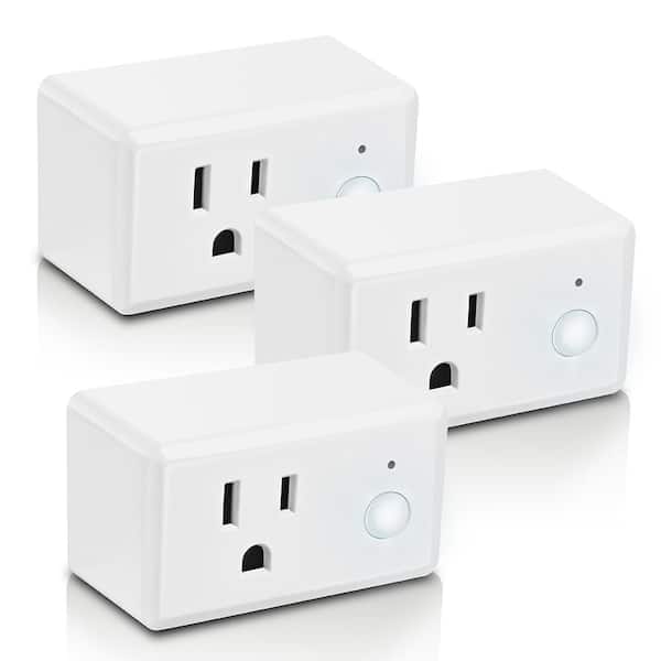 Feit Electric 15-Amp Indoor Alexa / Google Assistant Compatible Wi-Fi Smart Home Plug with Night Light, No Hub Required (3-Pack)