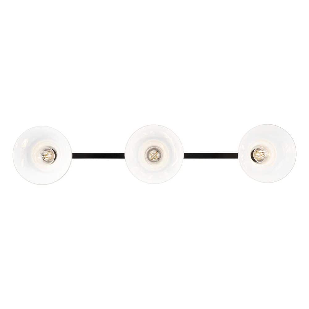 Carver 7.625 in. 3-Light Matte Black Farmhouse Semi-Flush Mount with Vintage Milk Glass Shade and No Bulbs Included price history on PriceWatchPro