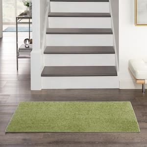 Essentials doormat 2 ft. x 4 ft. Green Solid Contemporary Indoor/Outdoor Patio Kitchen Area Rug