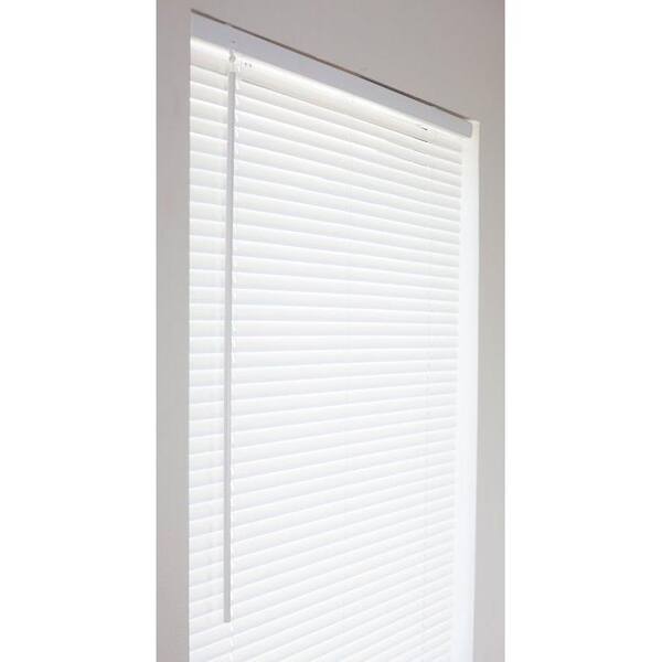 Hampton Bay-White Cordless Room 1 in Vinyl Mini Blind Window Door 29 W x 72 H 