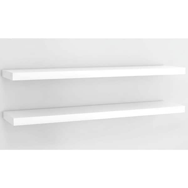 55 in. W x 8 in. D White Floating Shelves Decorative Wall Shelf for Bedroom Kitchen Bathroom 2-Pack