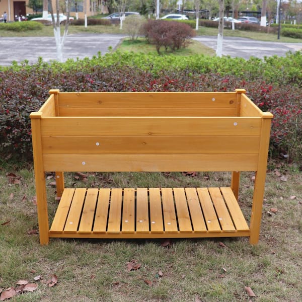MIXC Wooden Raised Garden Bed with Legs, 48”LX 24”W, Elevated Reinforced  Large Planter Box for Vegetable Flower Herb Outdoors - Beam and Column