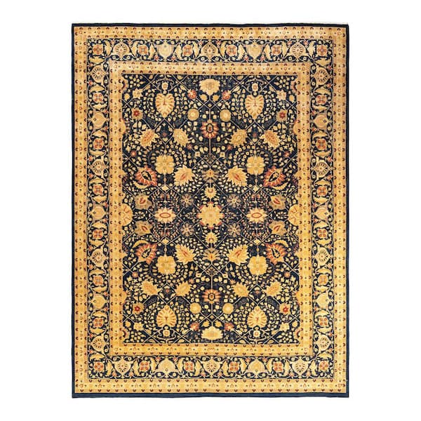 Solo Rugs Mogul One-of-a-Kind Traditional Blue 9 ft. x 12 ft. 1 in. Oriental Area Rug