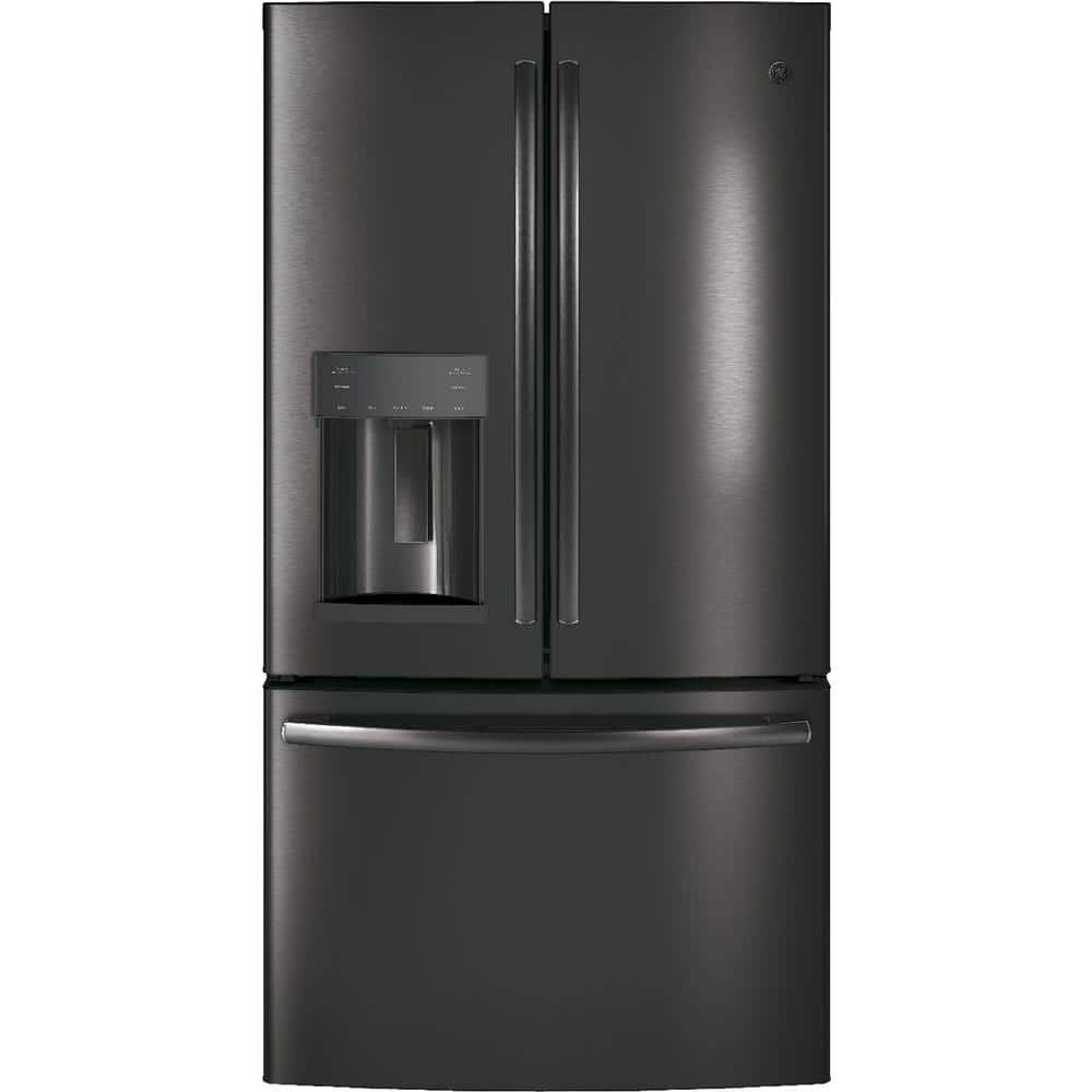GE 25.6 cu. ft. French-Door Refrigerator in Black Stainless Steel