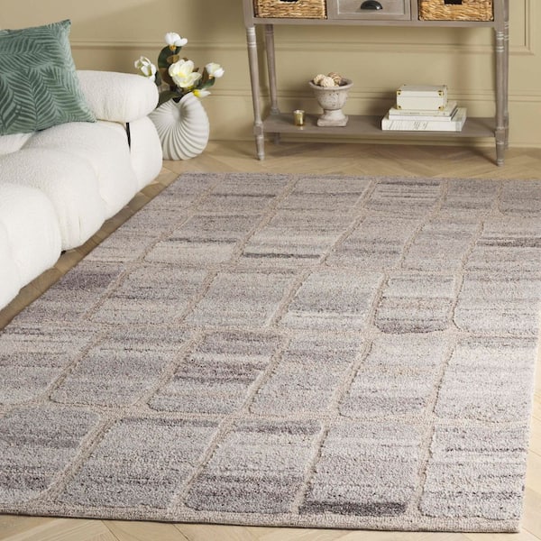 Harvest 8 ft. x 10 ft. Taupe/Gray Abstract Tile Area Rug
