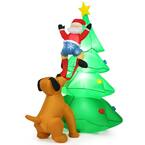 6.5 ft. Pre-lit LED Lights Christmas Inflatable Tree Santa Christmas Inflatable with Zipper