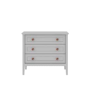 Crown 31.29 in. 3-Drawer White Dresser (31.29 in. H x 38.97 in. W x 2.59 in. D)
