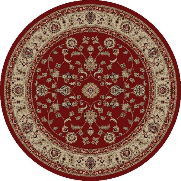 Concord Global Trading Jewel Marash Red 5 ft. Round Area Rug
